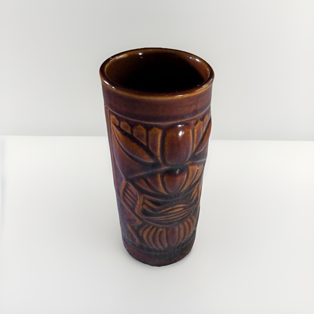 Vintage Ceramic Libbey Brown‎ Tiki Mug Collectible  Art Cup Art Deco